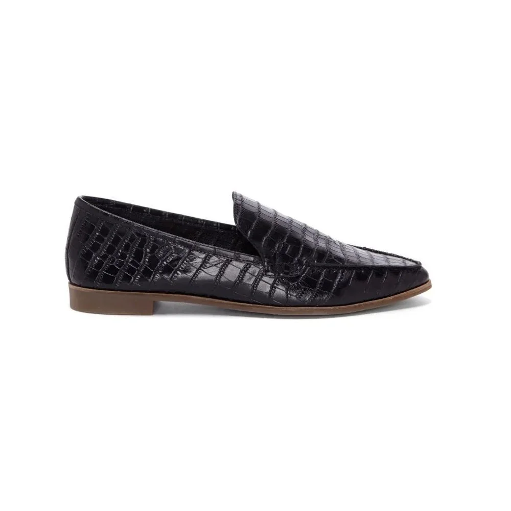 Lucky Brand 7.5 Bejaz Loafer Black Croc Leather